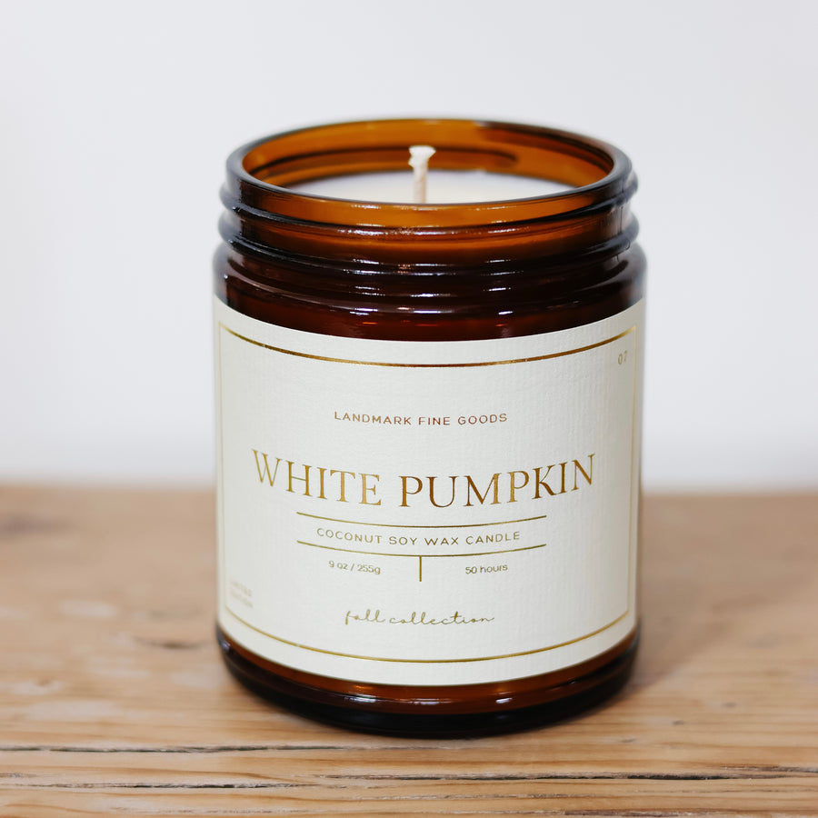White Pumpkin Candle - Fall Luxe Collection