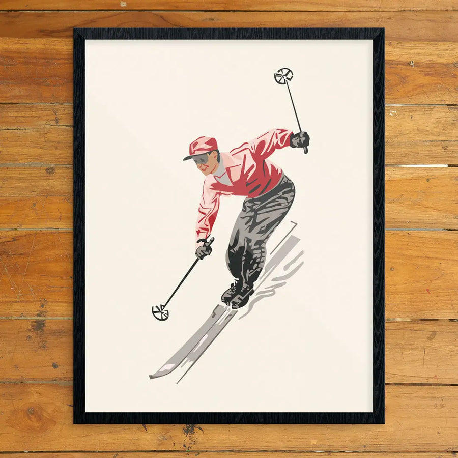 Vintage Skier Print
